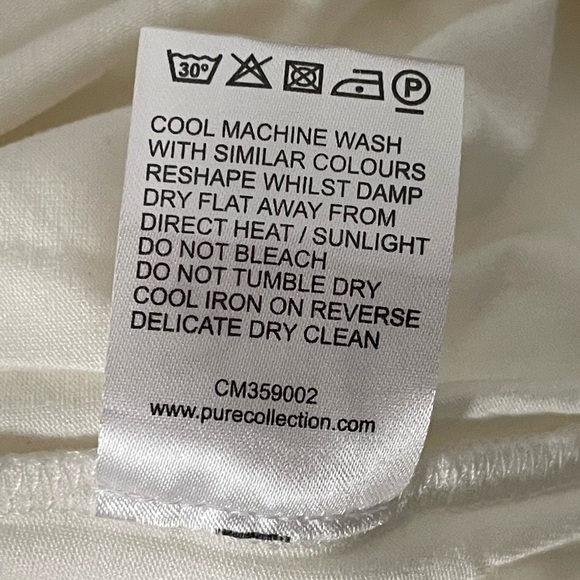 Pure Collection Soft Jersey Wrap Long Sleeve Modal Top White Size 4 - Picture 7 of 9